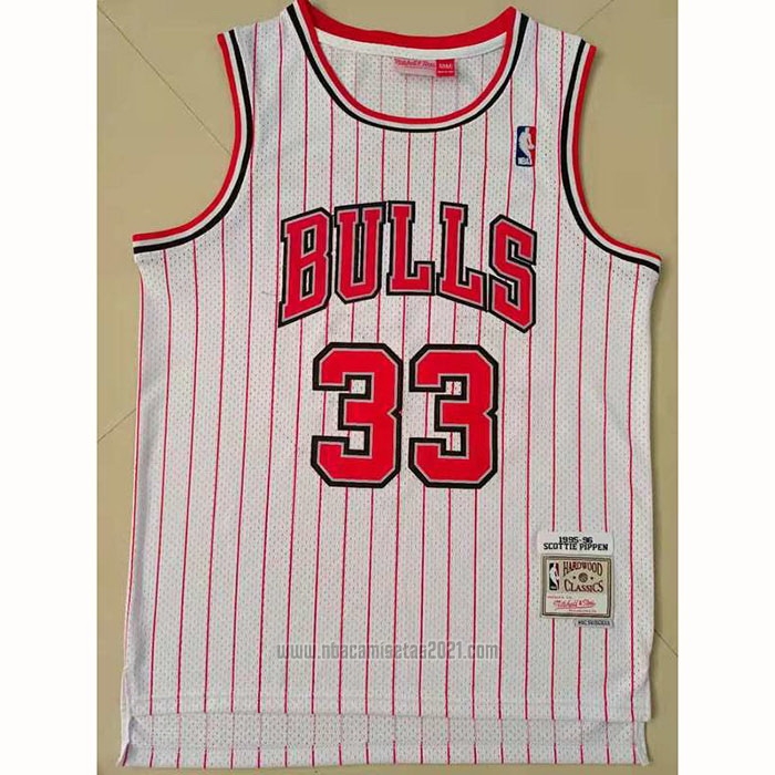Camiseta Chicago Bulls Scottie Pippen #33 Reload Hardwood Classics Blanco